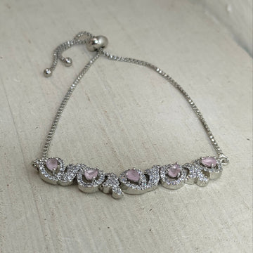 Blush Bloom American Diamond Bracelet